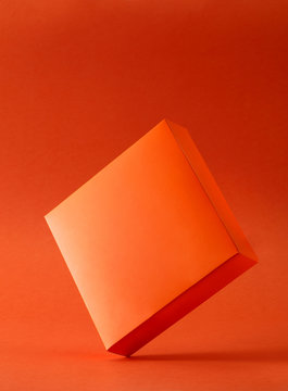 Funny orange box, designed on an orange background.