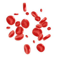 Red blood cell flowing in vein or artery. Vector illustration. Healthcare and medical zoom concept.