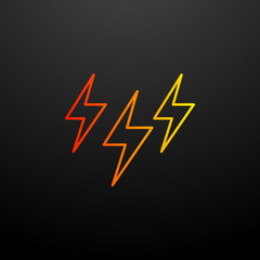 Lightening nolan icon. Elements of ecology set. Simple icon for websites, web design, mobile app, info graphics