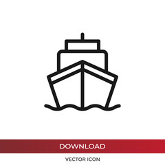 Ship vector icon in modern design style for web site and mobile app