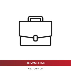 Briefcase vector icon in modern design style for web site and mobile app