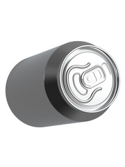 Flying 12 oz beer or soda can. Isolated high resolution 3D.