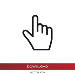 Hand cursor vector icon in modern design style for web site and mobile app