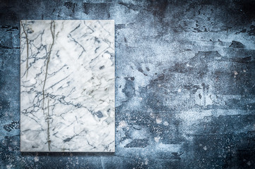 Marble Board on Blue Background