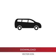 Minivan vector icon in modern design style for web site and mobile app