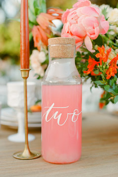 Juice bottle table numbers