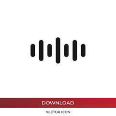 Sound wave vector icon in modern design style for web site and mobile app