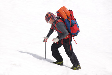 Naklejka premium alpinism in the snowy mountains
