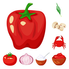 Vector illustration of food  and flavors icon. Collection of food  and ingredient  vector icon for stock.