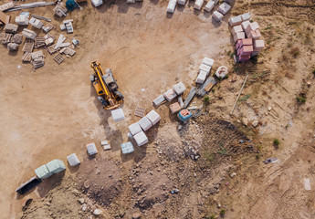 Construction machinery on duty