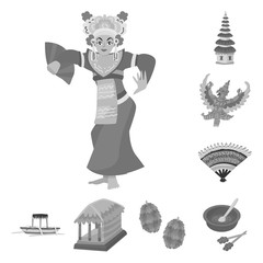 Vector illustration of asian and geography icon. Collection of asian and tourism vector icon for stock.