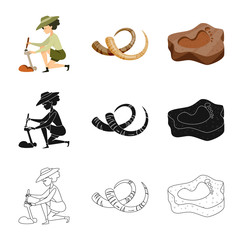 Vector illustration of story and items logo. Collection of story and attributes  stock symbol for web.