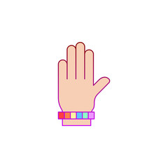 Obraz premium Hand, pride day icon. Element of color world pride day icon. Premium quality graphic design icon. Signs and symbols collection icon