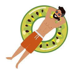 Boy with summer swimwear design