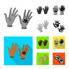 Isolated object of silhouette and safety sign. Set of silhouette and comfort stock vector illustration.