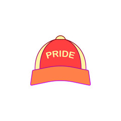 Fototapeta premium Baseball hat, rainbow, pride icon. Element of color world pride day icon. Premium quality graphic design icon. Signs and symbols collection icon