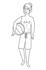 Boy with summer swimwear design