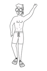 Boy with summer swimwear design