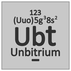 Periodic table element unbitrium icon.