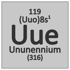 Periodic table element ununennium icon.