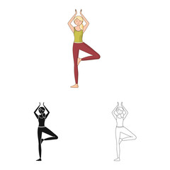 Vector illustration of posture and mood icon. Collection of posture and female vector icon for stock.