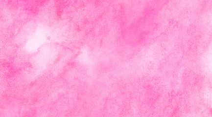 Soft smeared aquarelle painted magenta watercolor canvas for splash design, invitation background, vintage template. Pink color light ink effect shades gradient on textured paper