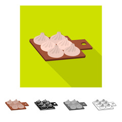 Vector design of khinkali and Georgian symbol. Set of khinkali and pierogi  stock vector illustration.