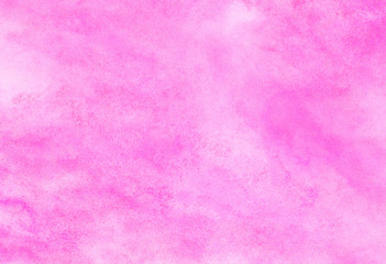 Soft smeared aquarelle painted magenta watercolor canvas for splash design, invitation background, vintage template. Pink color light ink effect shades gradient on textured paper