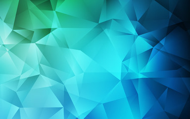 Light Blue, Green vector abstract polygonal pattern.