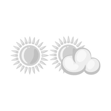 Vector design of cloud  and sunshine sign. Collection of cloud  and sky  stock vector illustration.