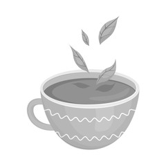 Isolated object of tea and cup symbol. Set of tea and mint stock symbol for web.