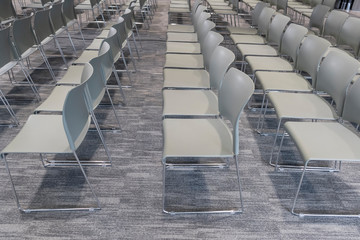Row of gray chair interior decoration contemporary in conference room