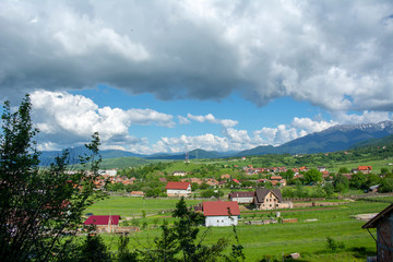 Obraz premium The town of Zarnesti in Brasov county, Romania