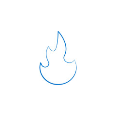 Gas flame vector icon isolated on white background. Sign blue burning natural gas in the flat style