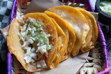 Mexican food: Tasty basket tacos 