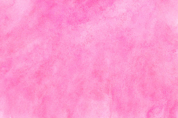 Soft smeared aquarelle painted magenta watercolor canvas for splash design, invitation background, vintage template. Pink color light ink effect shades gradient on textured paper