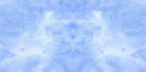 Sky aquarelle painted paper textured canvas for vintage design, invitation card, template. Creative background, smeared light turquoise frame. Simple blue shades color watercolor illustration