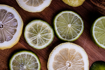 Lime and lemon viewed from above