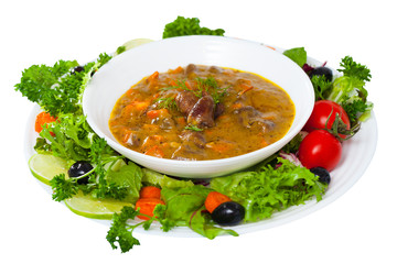 Chicken heart goulash