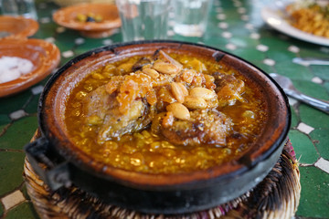 Delicious tradtional Moroccan tajine dish