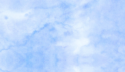 Obraz premium Sky aquarelle painted paper textured canvas for vintage design, invitation card, template. Creative background, smeared light turquoise frame. Simple blue shades color watercolor illustration