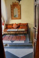 Obraz na płótnie Canvas Traditional Moroccan living space in Marrakech riad