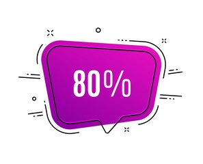 Speech bubble banner. 80% off Sale. Discount offer price sign. Special offer symbol. Sale tag. Sticker, badge. Vector