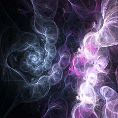 Dark pink fractal spiral, digital artwork for creative graphic design