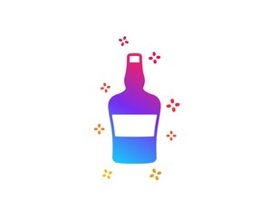 Scotch bottle icon. Brandy alcohol sign. Dynamic shapes. Gradient design scotch bottle icon. Classic style. Vector