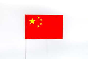 Independence Day of China concept with flag on white background top view