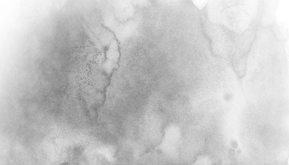 Black and white ink effect water color illustration. Abstract grunge grey shades watercolor background. Monochrome smeared gray aquarelle painted paper textured canvas for design, vintage card