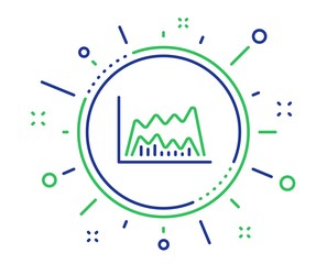 Investment chart line icon. Economic graph sign. Stock exchange symbol. Business finance. Quality design elements. Technology trade chart button. Editable stroke. Vector