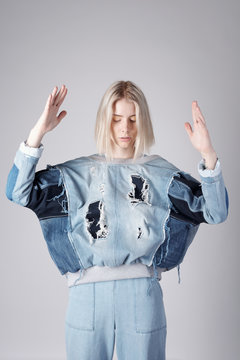 Fashion Model Posing In Denim