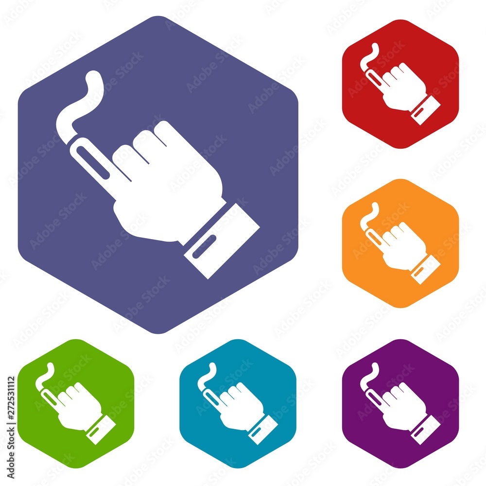 Poster hand click icon. simple illustration of hand click vector icon for web